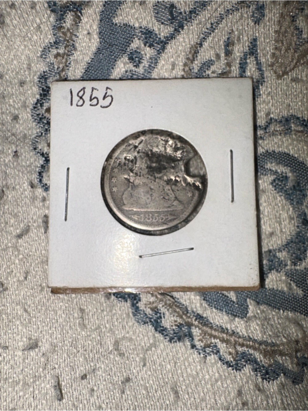 1855 Seated Liberty Half Quarter (Quarter Dollar)